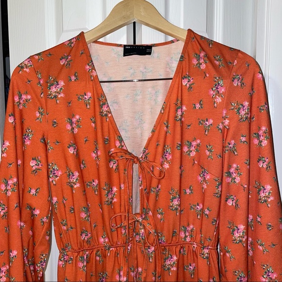 ASOS jumpsuit size 6 orange floral - Picture 4 of 11